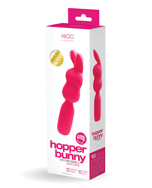 VeDO Hopper Bunny Rechargeable Mini Wand - Pink - Empower Pleasure