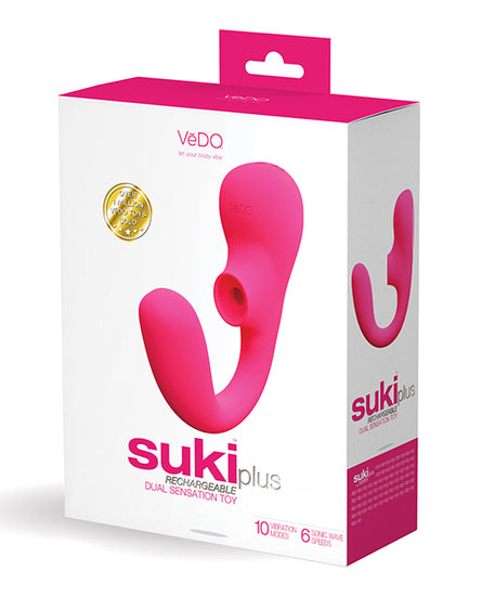 VeDO Suki Plus Rechargeable Dual Sonic Vibe - Foxy Pink - Empower Pleasure