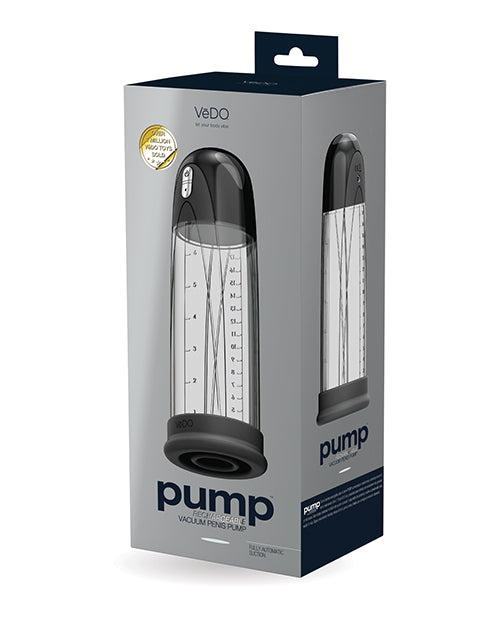 VeDO Pump Rechargeable Vacuum Penis Pump - Just Black - Empower Pleasure