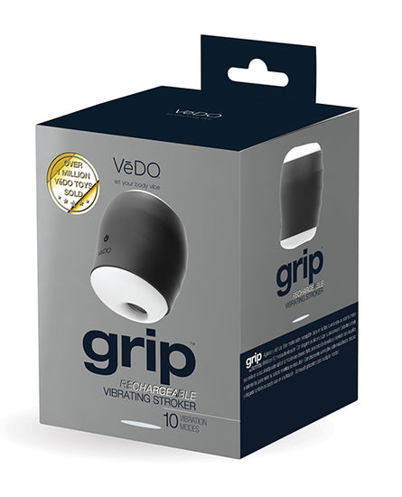 VeDO Grip Rechargeable Vibrating Sleeve - Just Black - Empower Pleasure