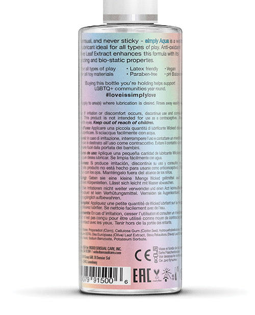 Wicked Sensual Care Aqua Special Edition Water Based Lubricant - 4 oz - Empower Pleasure
