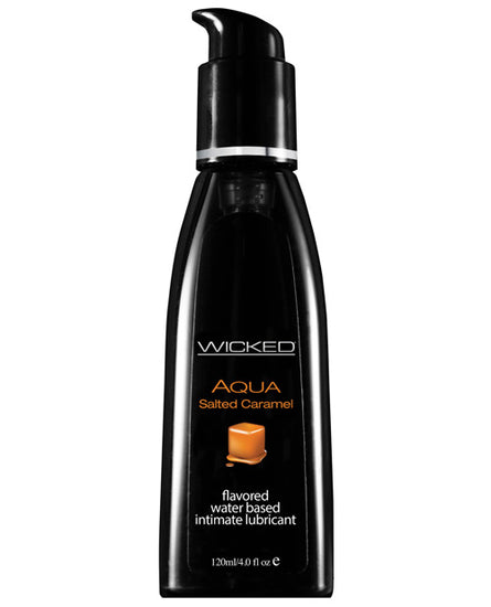 Wicked Sensual Care Aqua Water Based Lubricant - 4 oz Salted Caramel - Empower Pleasure