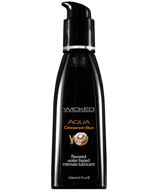 Wicked Sensual Care Aqua Water Based Lubricant - 4 oz Cinnamon Bun - Empower Pleasure