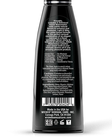 Wicked Sensual Care Aqua Water Based Lubricant - 4 oz Watermelon - Empower Pleasure