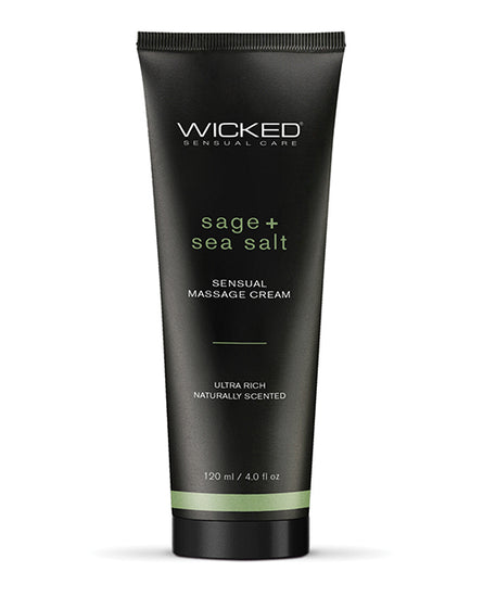 Wicked Sensual Care Sage & Sea Salt Massage Cream  - 4 oz - Empower Pleasure