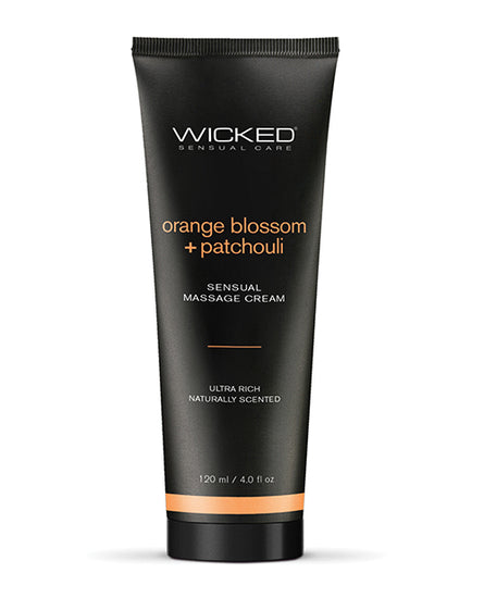 Wicked Sensual Care Orange Blossom & Patchouli Massage Cream  - 4 oz - Empower Pleasure