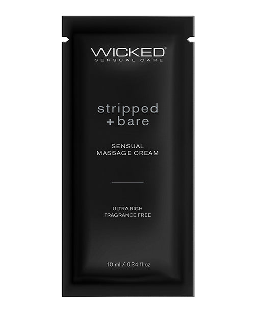 Wicked Sensual Care Stripped & Bare Unscented Massage Cream  - .34 oz - Empower Pleasure