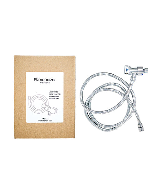 Womanizer Wave Shower Hose & Arm Mount Set - Chrome - Empower Pleasure