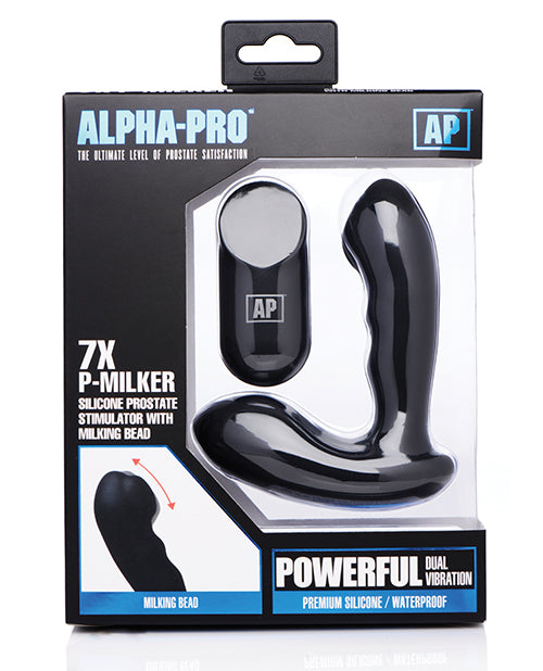 Alpha Pro 7x P-Milker Prostate Stimulator w/ Milking Bead - Black - Empower Pleasure