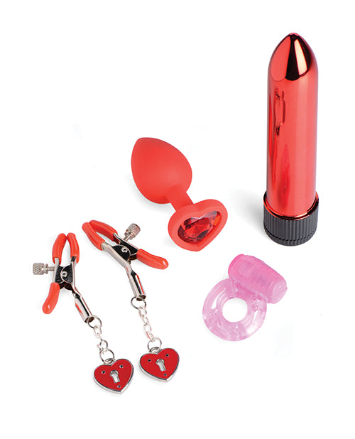 Frisky Passion Heart Gift Set - Red - Empower Pleasure