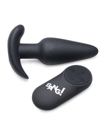 Bang! 21X Vibrating Silicone Butt Plug w/ Remote - Black - Empower Pleasure