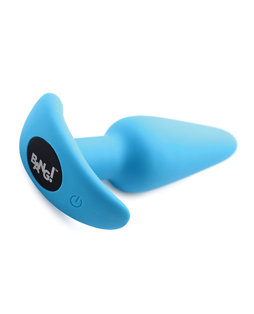 Bang! 21X Vibrating Silicone Butt Plug w/ Remote - Blue - Empower Pleasure