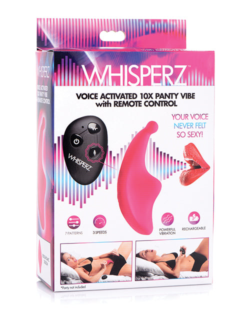 Whisperz Voice Activated 10x Panty Vibe w/Remote Control - Pink