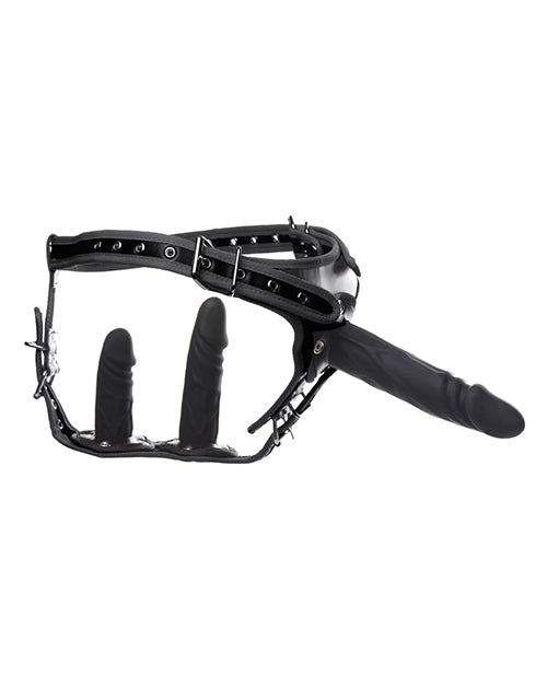 Strict Double Penetration Strap On Harness - Black