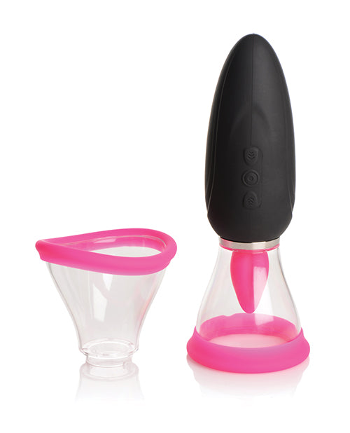 Inmi Shegasm Lickgasm Mini 10X Licking & Sucking Stimulator - Black/Pink - Empower Pleasure