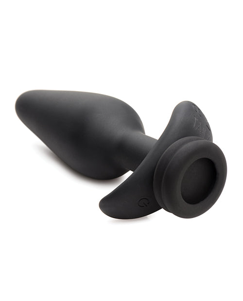 Tailz Snap On Interchangeable 10X Vibrating Silicone Anal Plug w/Remote - Black Large