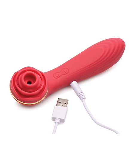 Inmi Bloomgasm Passion Petals 10X Silicone Suction Rose Vibrator - Red - Empower Pleasure