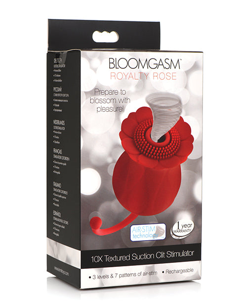Inmi Bloomgasm Royalty Rose Textured Suction Clit Stimulator - Red - Empower Pleasure