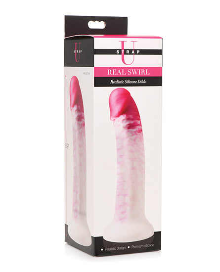 Strap U Real Swirl Realistic Silicone Dildo - Pink - Empower Pleasure